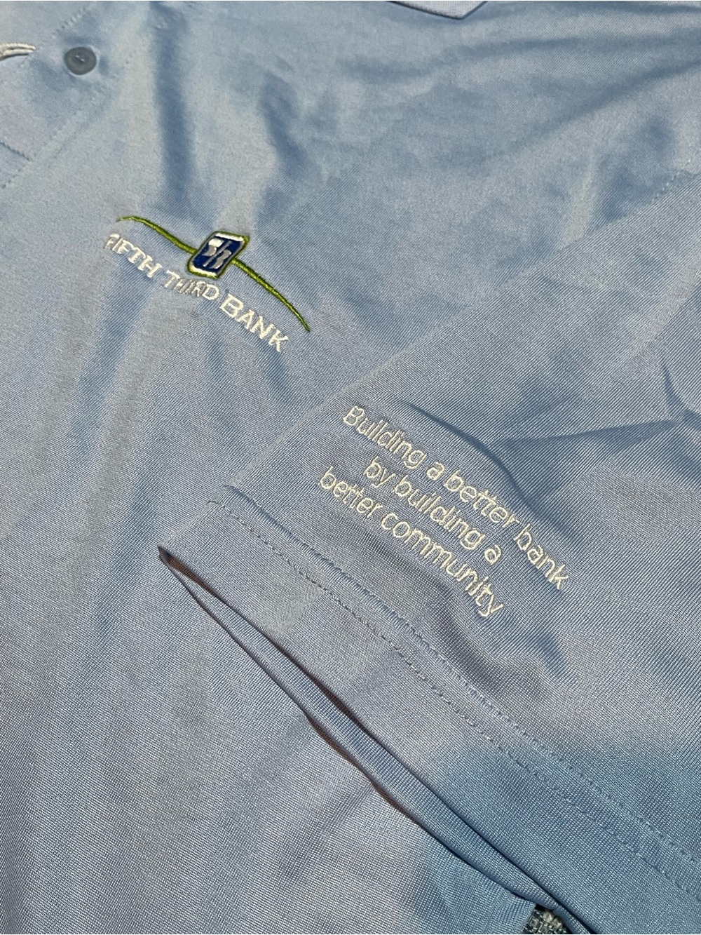 Fifth Third Light Blue Embroidered Corporate Polo Shirt